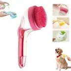 Pet Bath Brush 2 in 1 Pet Bath Brush with Built-in Shampoo Dispenser