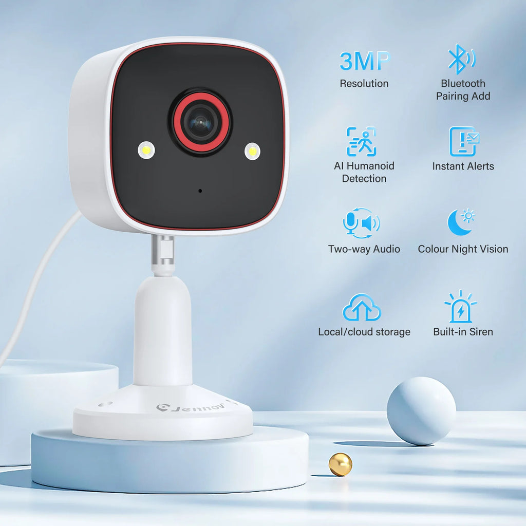 Indoor/Outdoor Security Cameras 2K HD Wireless Wi-Fi