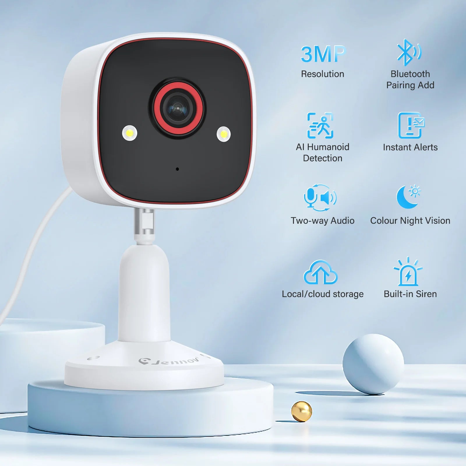 Indoor/Outdoor Security Cameras 2K HD Wireless Wi-Fi