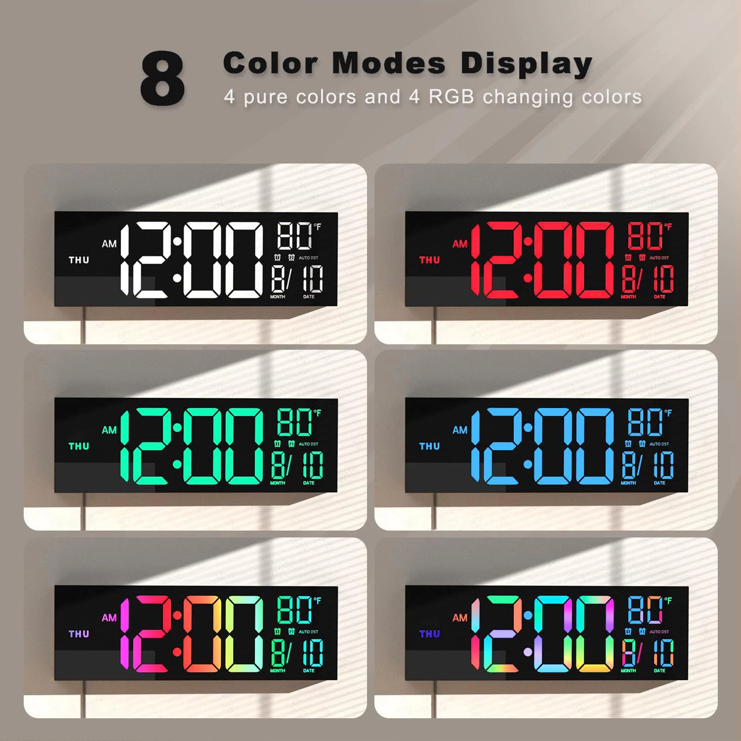 Big LED Display with Remote, 8 RGB Color