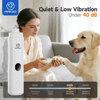 Ultra Quiet Pet Nail Grinder with LED Light, 3-Speed Rechargeable Trimmer for Dogs and Cats