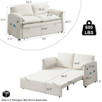 3 in 1 Convertible Sleeper Sofa Bed with Adjustable Backrest