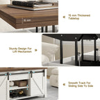 Lift-Top Coffee Table w/ Sliding Barn Door