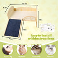 Bed with Stable Stairs & Mat Wear Resist Wood Pet Toy Bed
