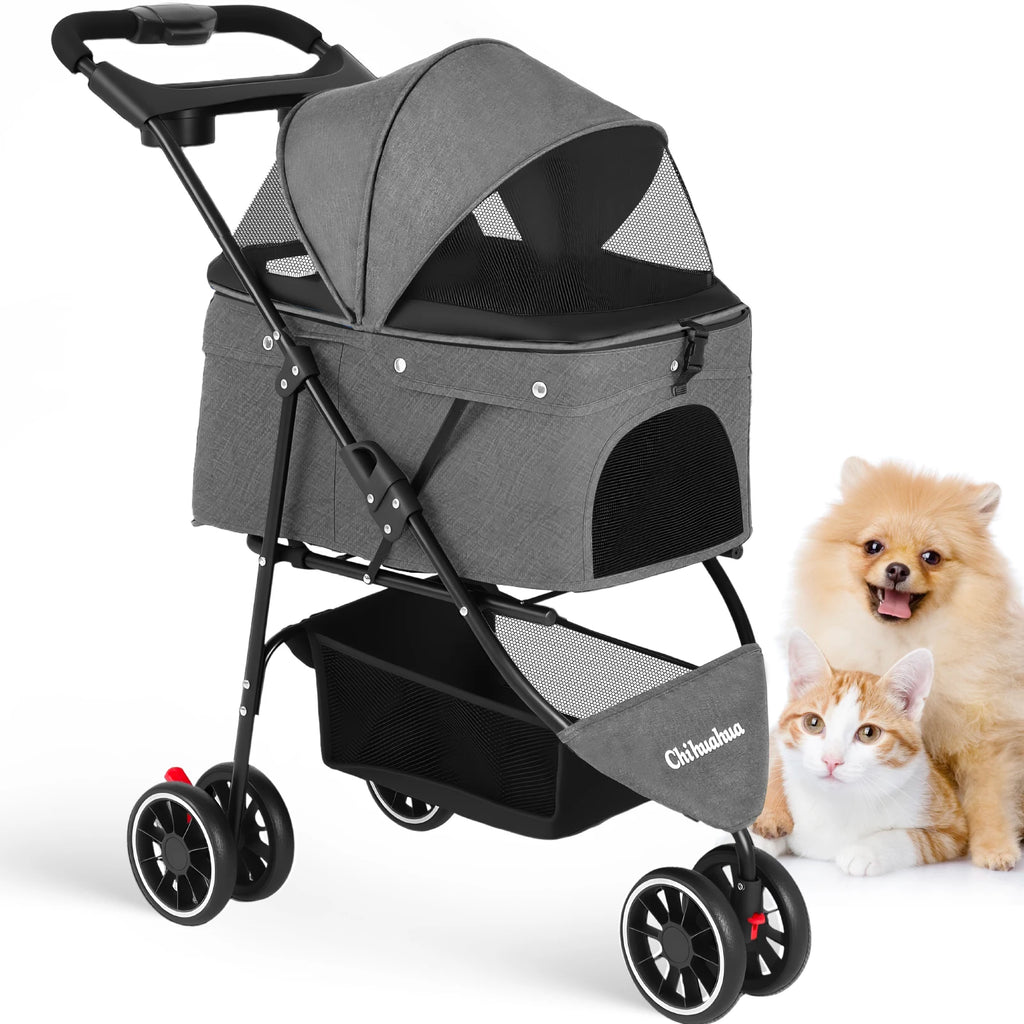 Pet Stroller For Small Puppy Dogs & Cats Travel