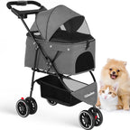 Pet Stroller For Small Puppy Dogs & Cats Travel
