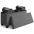 Bench with Bins, 30in Storage Bench Folding Foot Rest Ottoman