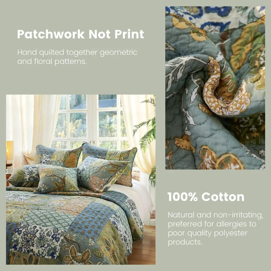 Quilt King Size Set, with 2 Pillow Shams