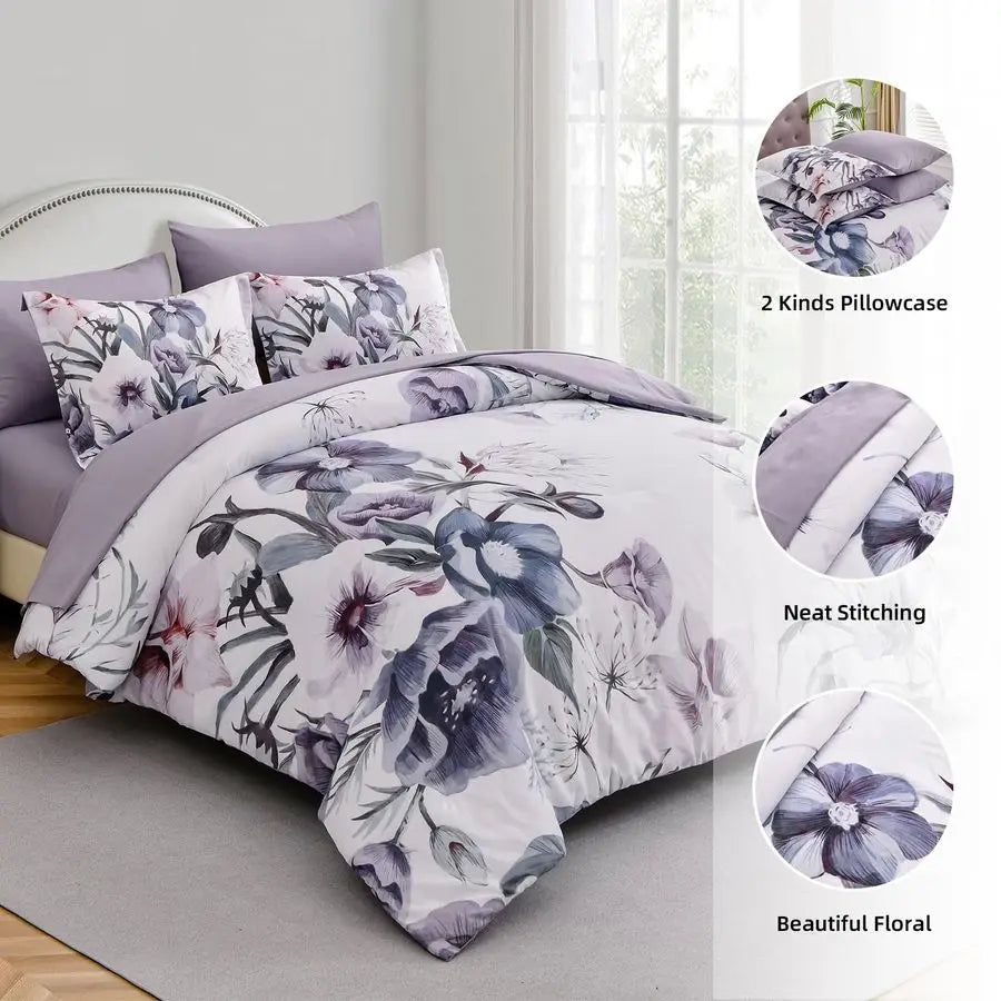Floral Comforter Set Full Size 7 Piece