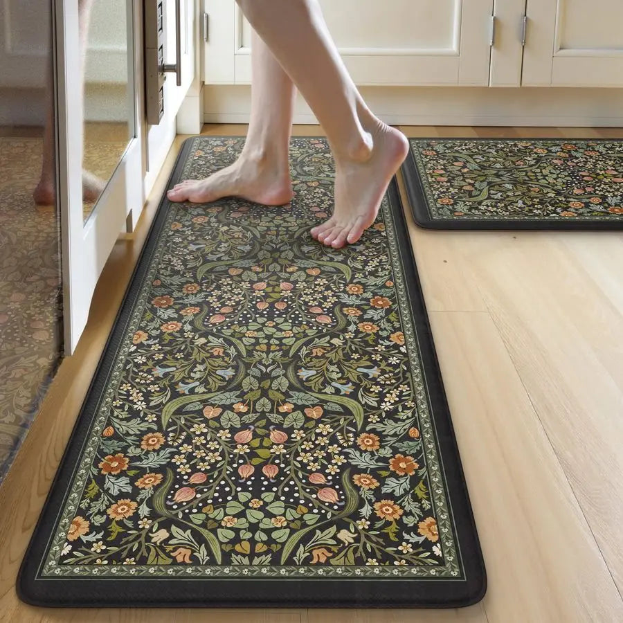 2 pc Anti Fatigue Mat Non Slip Waterproof Kitchen Rug