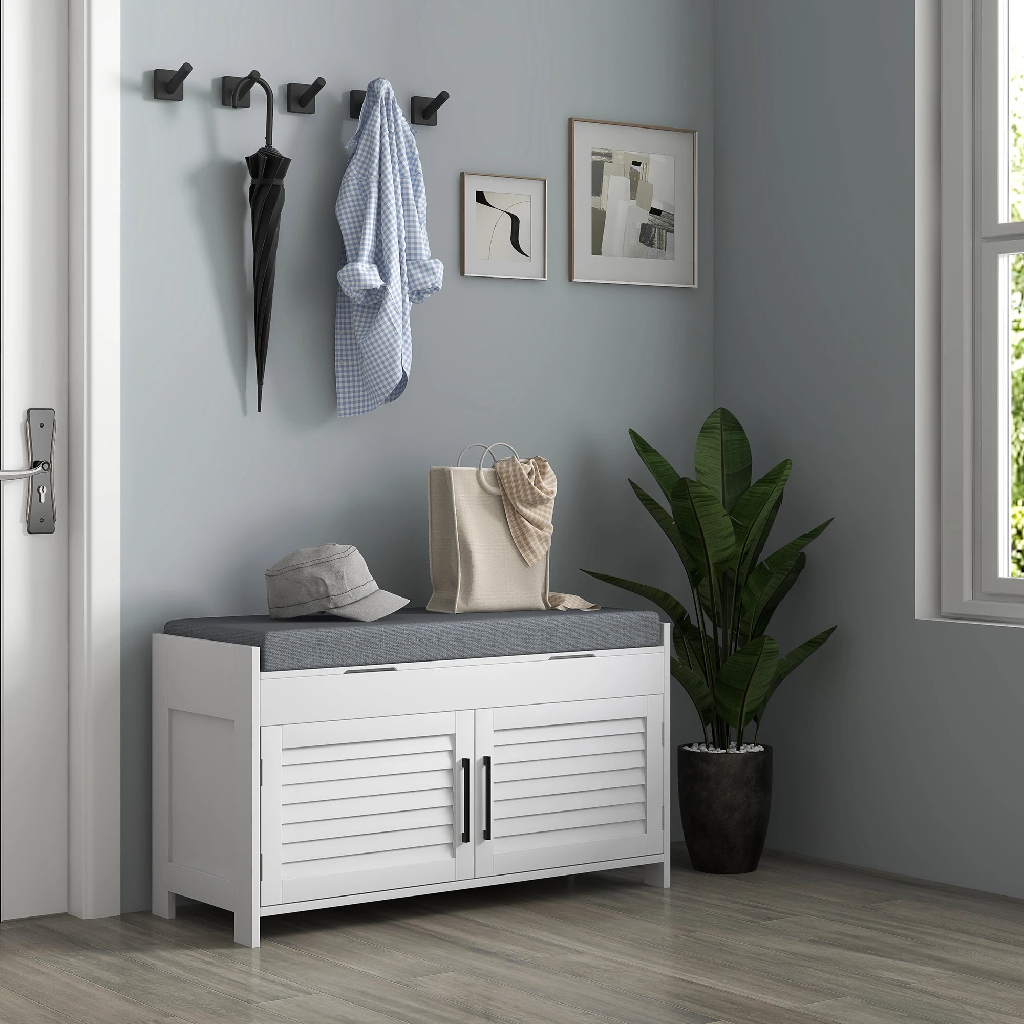 Entryway Bench with Cushion