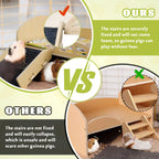 Bed with Stable Stairs & Mat Wear Resist Wood Pet Toy Bed