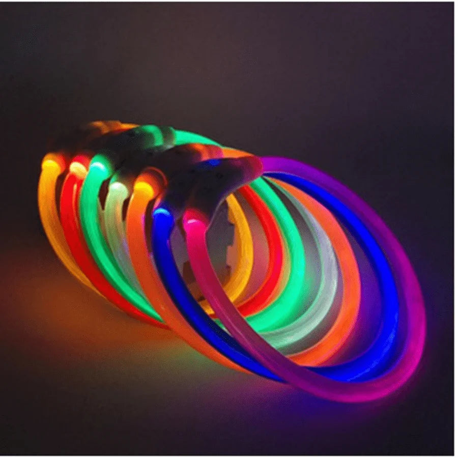 USB Rechargeable LED Glow Collar for Dogs Cats Night Safety