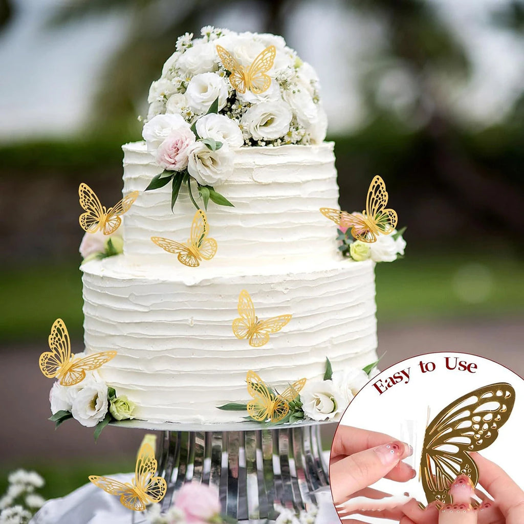 48pcs 3D Butterfly Wall Decor 4 Styles 3 Sizes