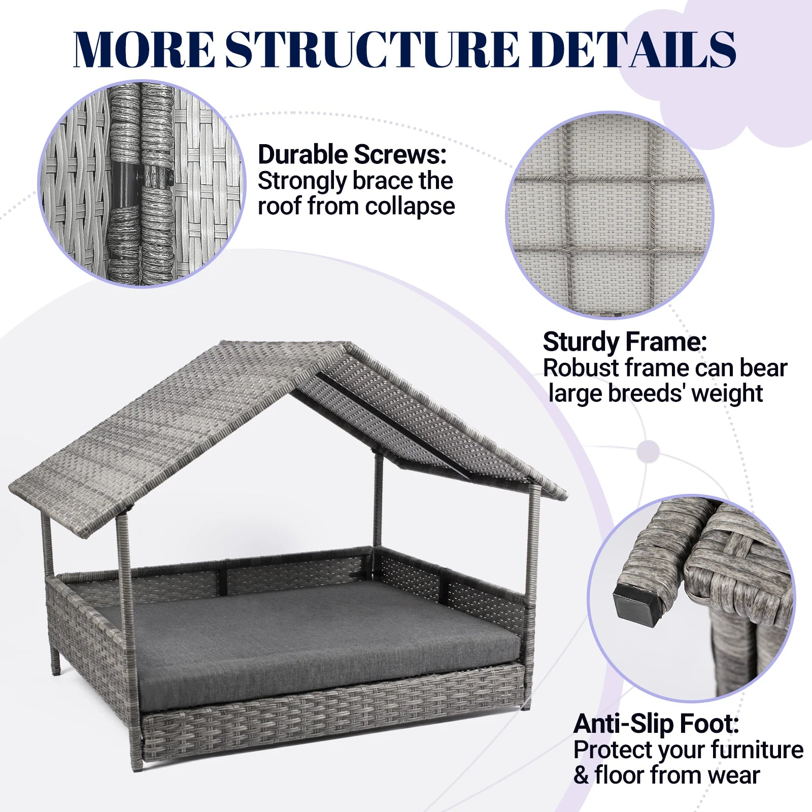 Wicker Dog House with pad