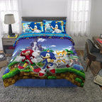 Sonic The Hedgehog, Comforter and Sheet Set, 5 Piece Full Size