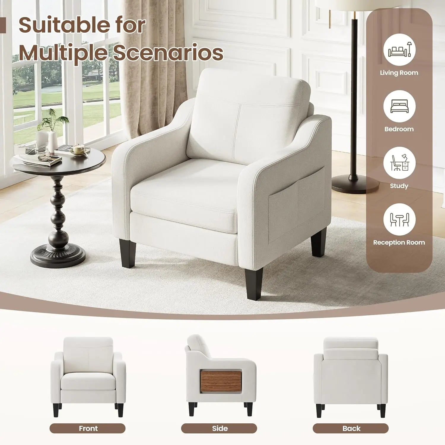 Chair with Foldable Side Table