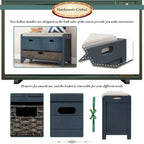 Wood Storage Ottoman with Removable Basket and 2 Drawers