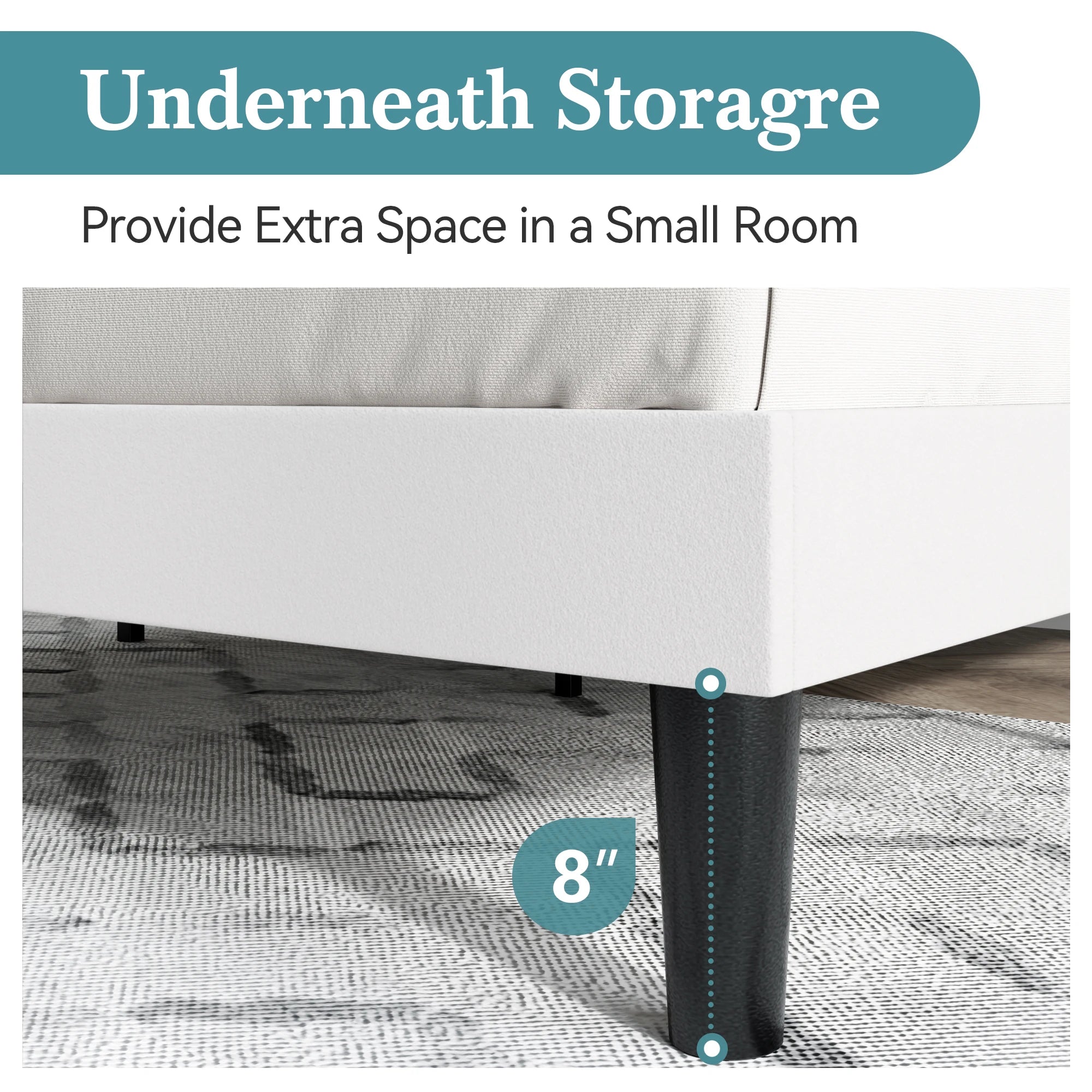 Velvet Upholstered Bed Frame with backboard