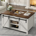 Lift-Top Coffee Table w/ Sliding Barn Door