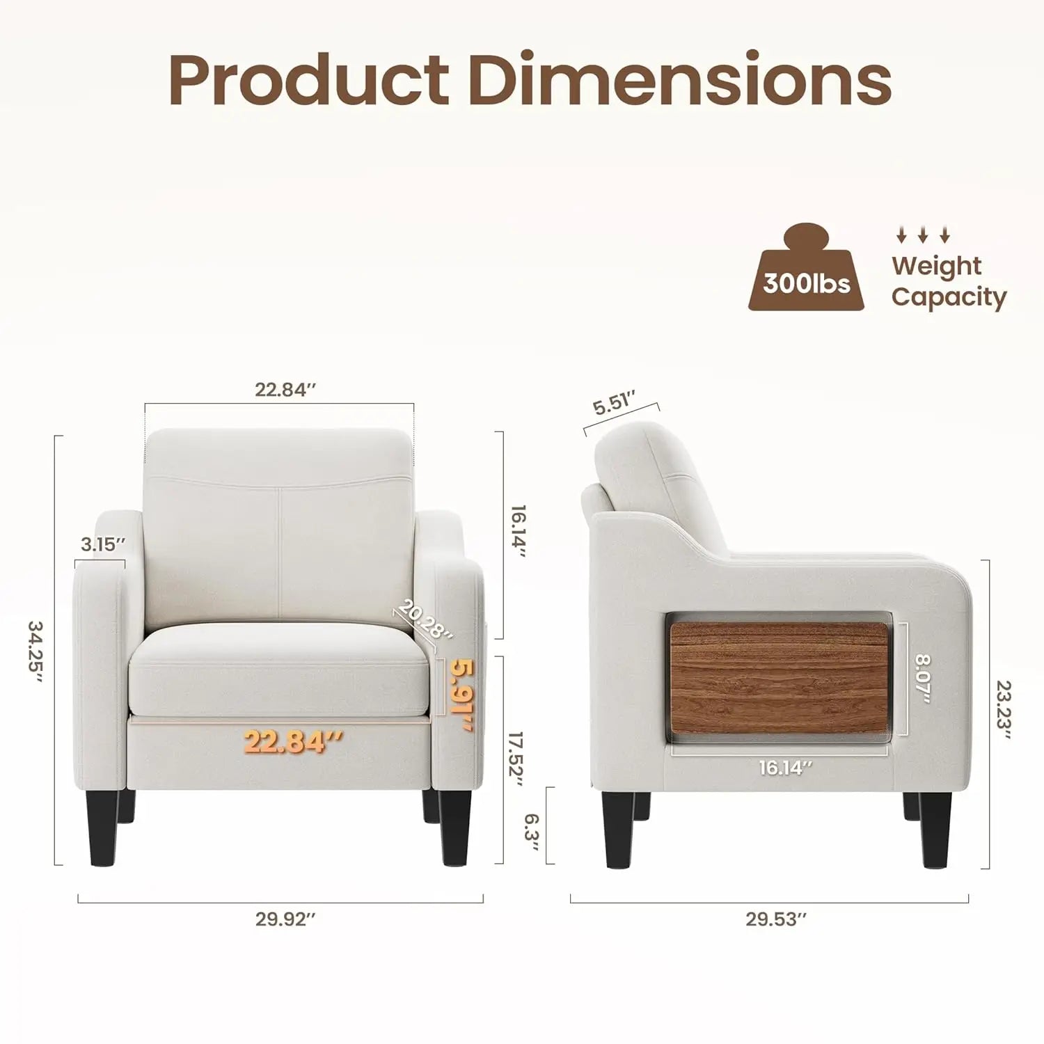 Chair with Foldable Side Table