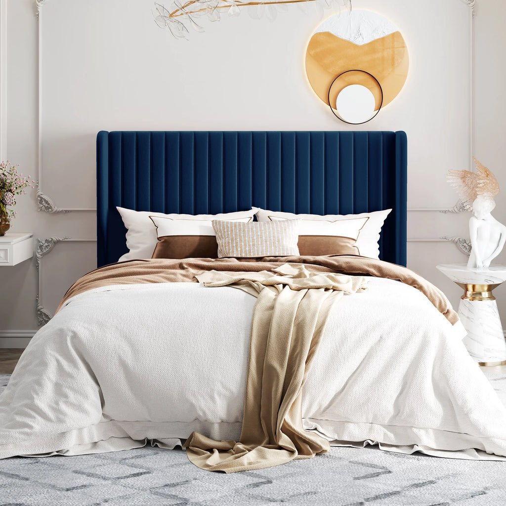 Velvet Upholstered Bed Frame with backboard