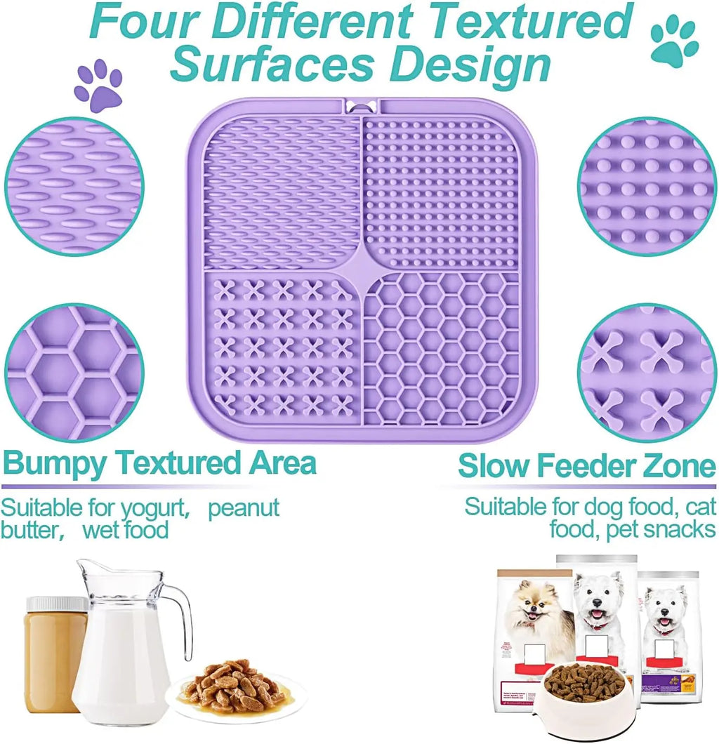2-Pack Pet Lick Mat with Suction Cups