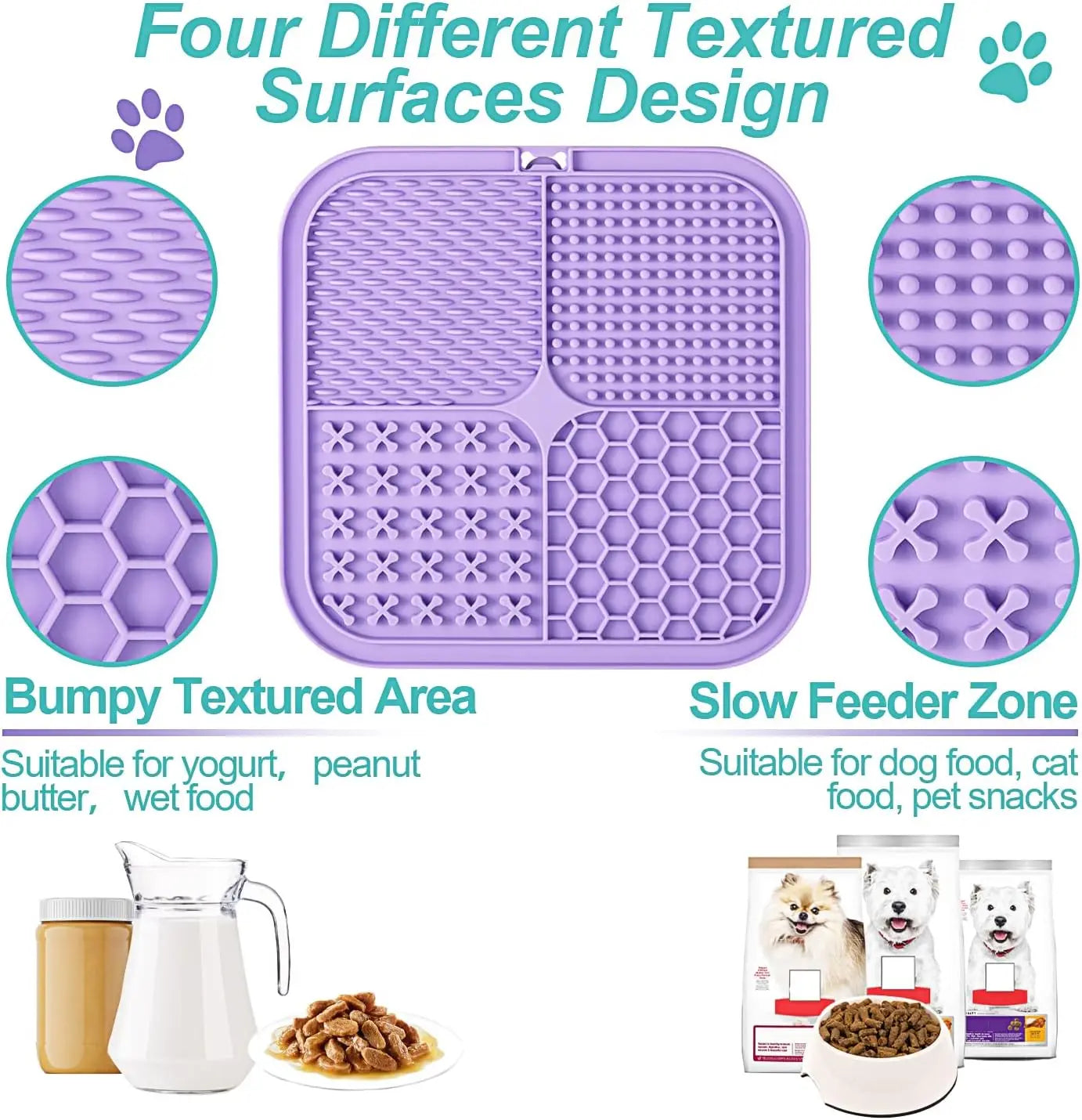 2-Pack Pet Lick Mat with Suction Cups