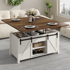 Lift-Top Coffee Table w/ Sliding Barn Door