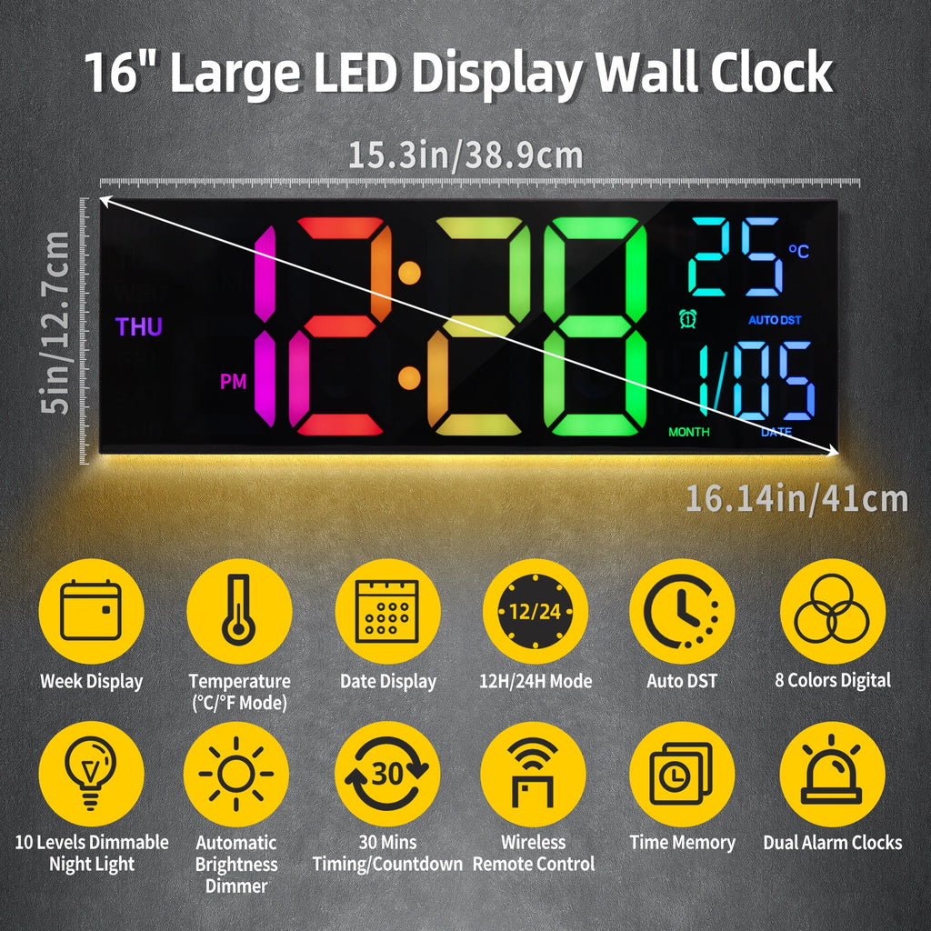Big LED Display with Remote, 8 RGB Color