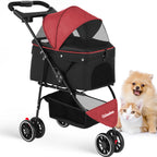 Pet Stroller For Small Puppy Dogs & Cats Travel