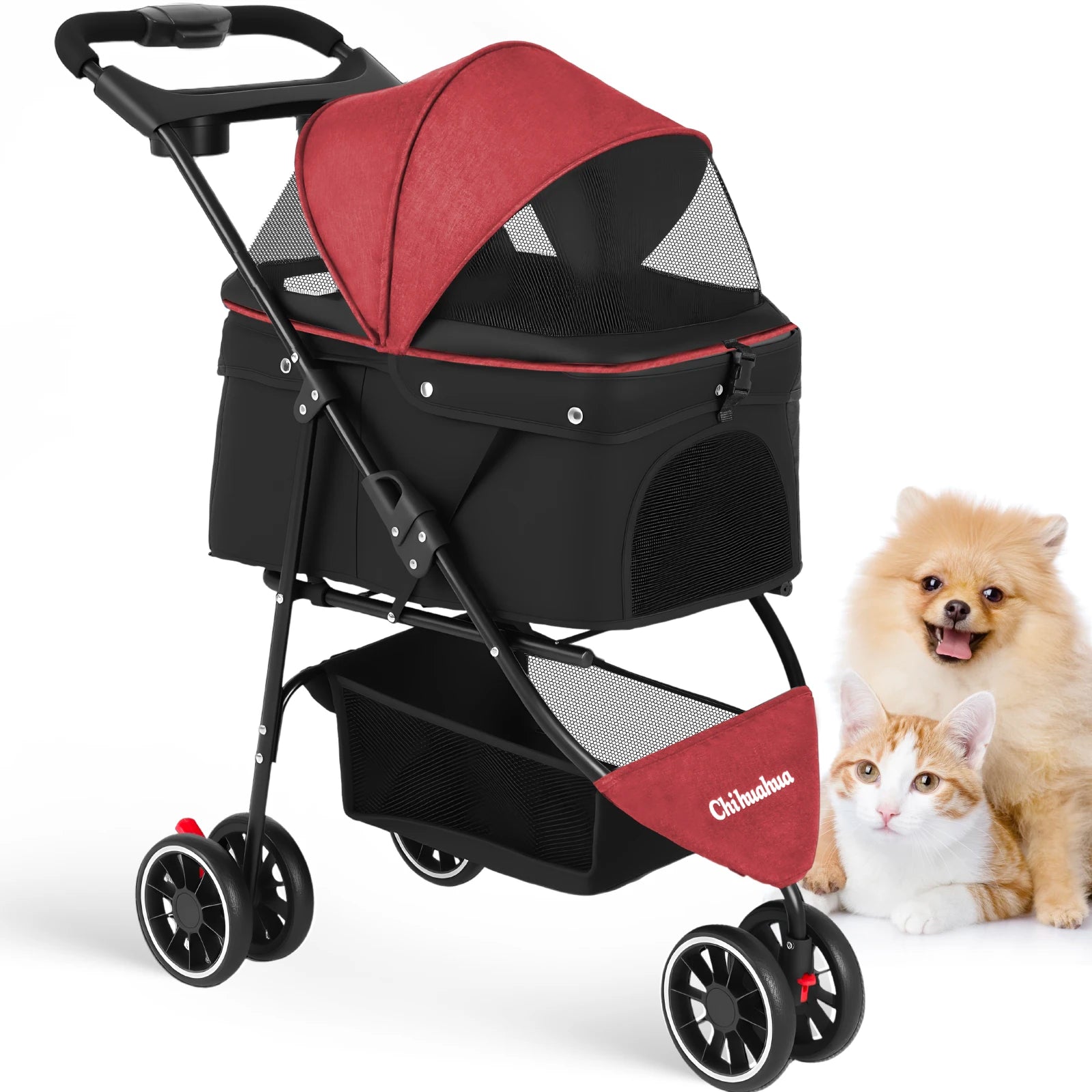 Pet Stroller For Small Puppy Dogs & Cats Travel