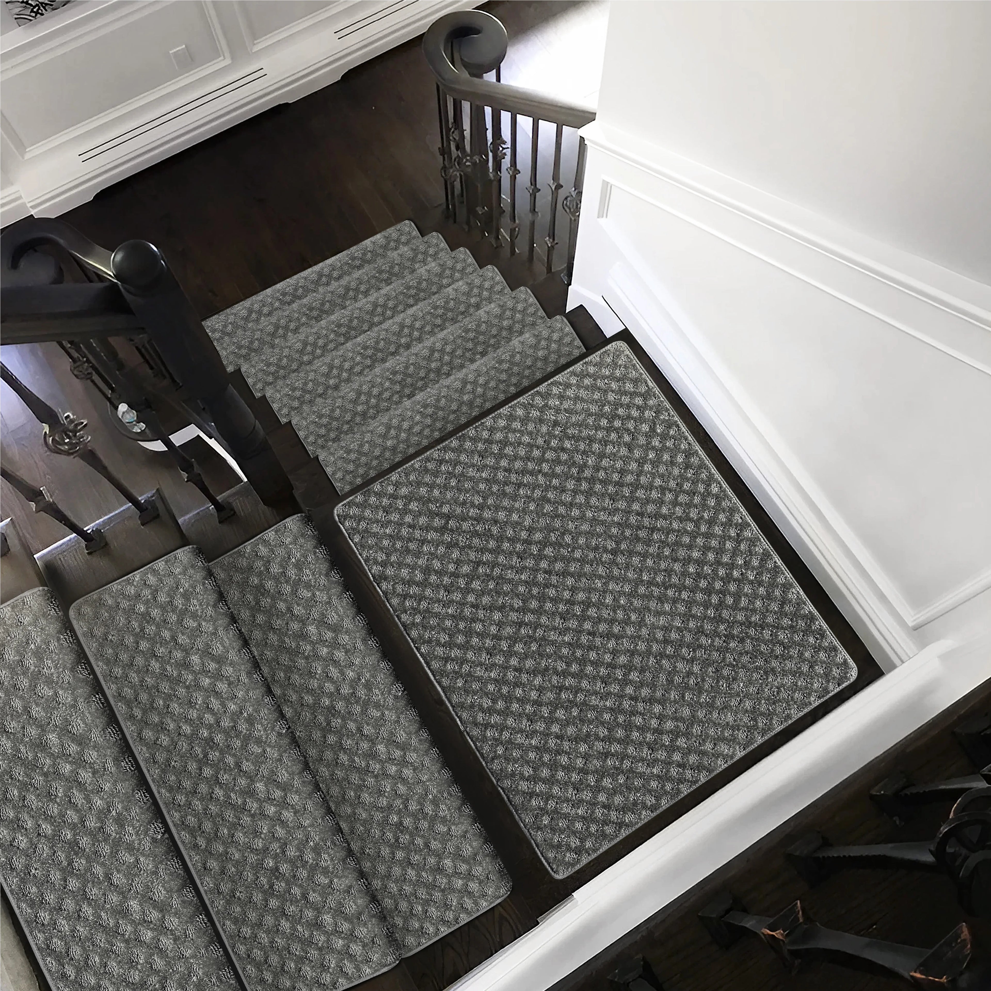 Carpet Stair Treads Set -Non-Slip, Skid Resistant, Washable, Reusable