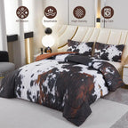 King Size Comforter Set 3 Piece Cow Print