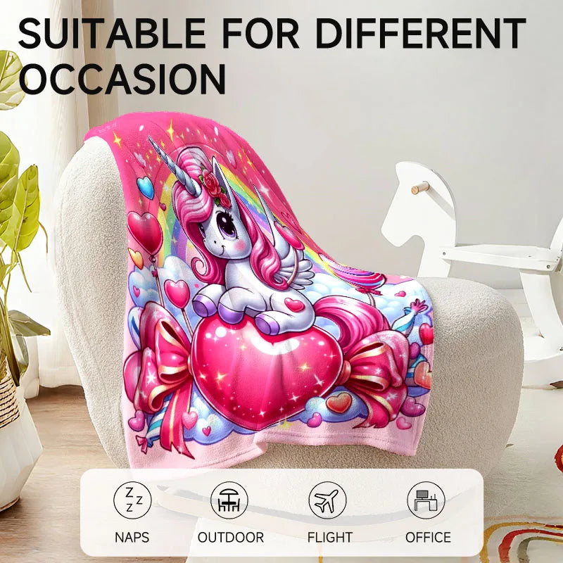Unicorn flannel blanket