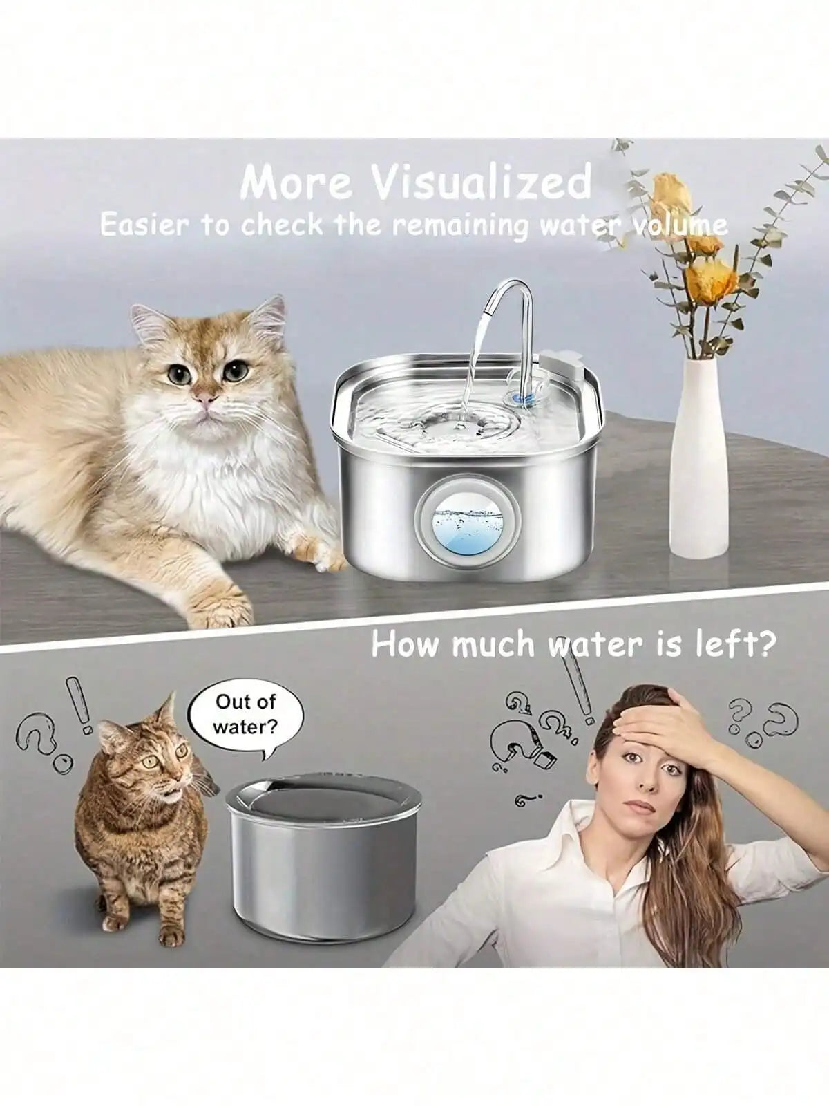 Stainless Steel Cat/Dog Water Fountain
