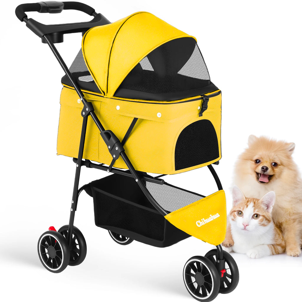 Pet Stroller For Small Puppy Dogs & Cats Travel