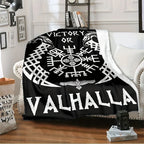 1pc Black Viking, Valhalla Soft Plush Blanket