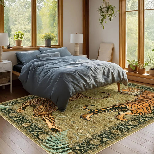 8x10 Tiger Print Rugs for Living Room