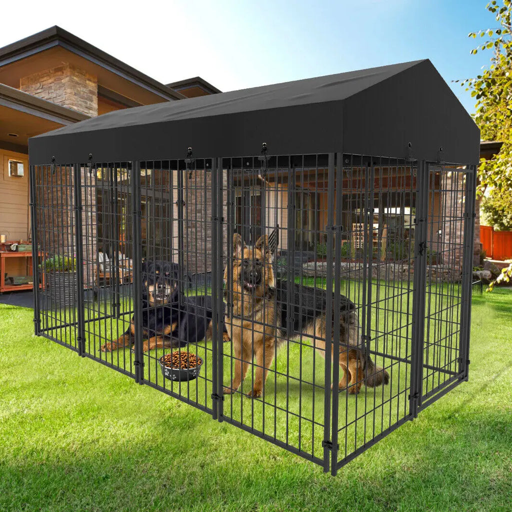 Pet Playpen with Roof, for Outdoor Pet Kennel
