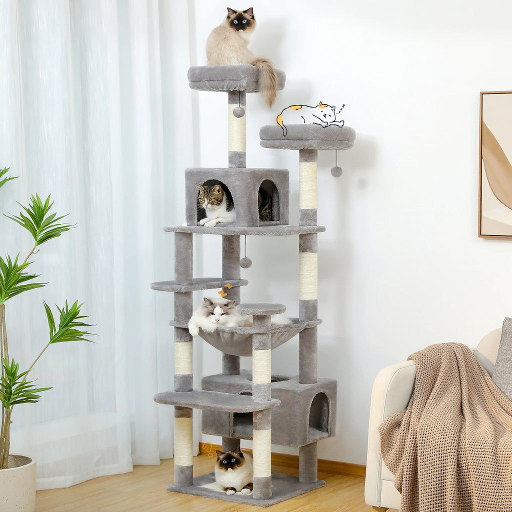 Large Cat Tree Tower With Scratching Posts.