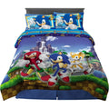 Sonic The Hedgehog, Comforter and Sheet Set, 5 Piece Full Size