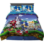 Sonic The Hedgehog, Comforter and Sheet Set, 5 Piece Full Size