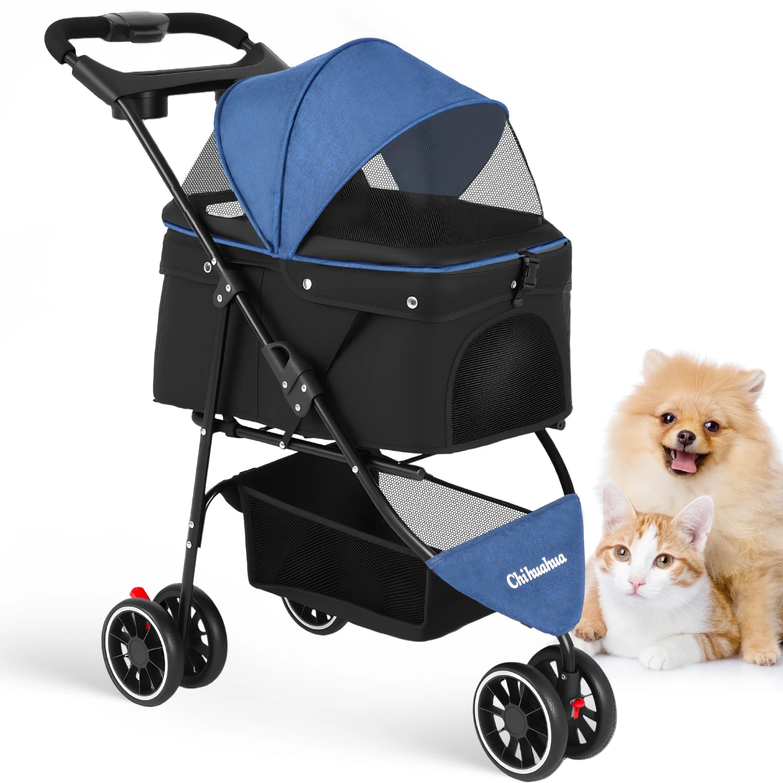 Pet Stroller For Small Puppy Dogs & Cats Travel
