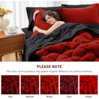 Queen Comforter Set, Red & Black