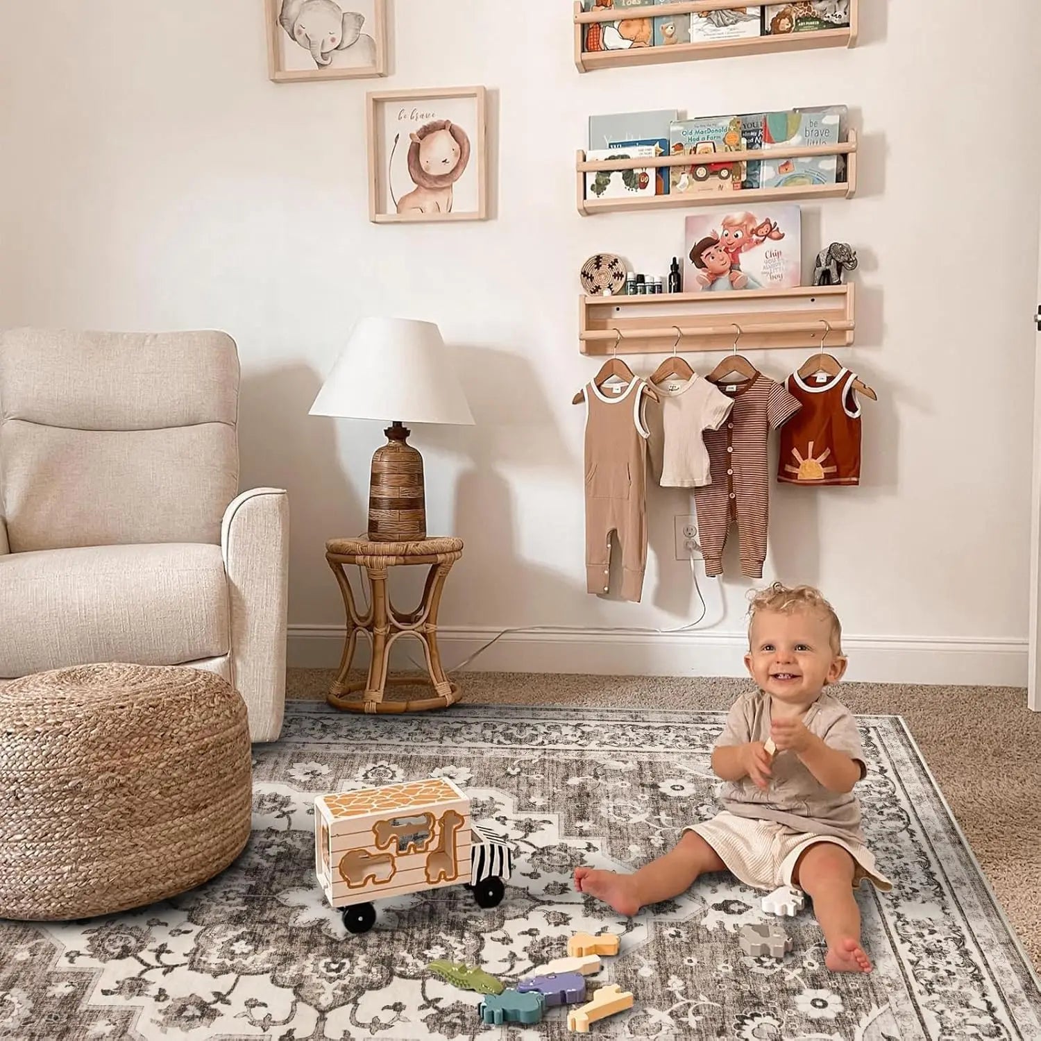 Waterproof Floral Area Rug