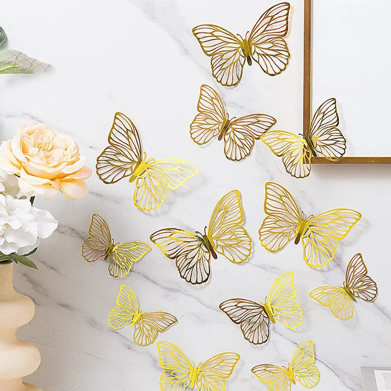 48pcs 3D Butterfly Wall Decor 4 Styles 3 Sizes