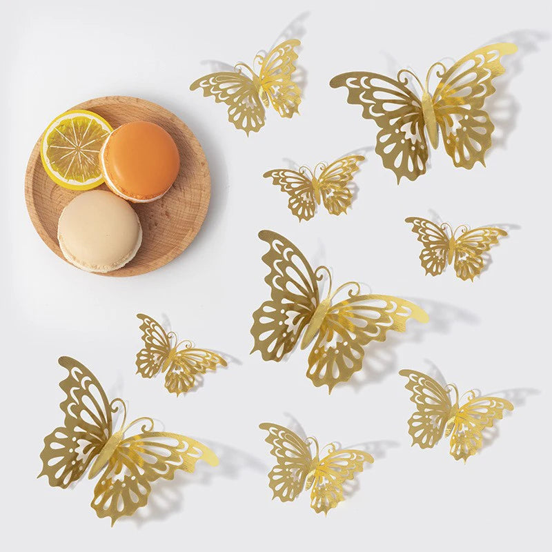 48pcs 3D Butterfly Wall Decor 4 Styles 3 Sizes