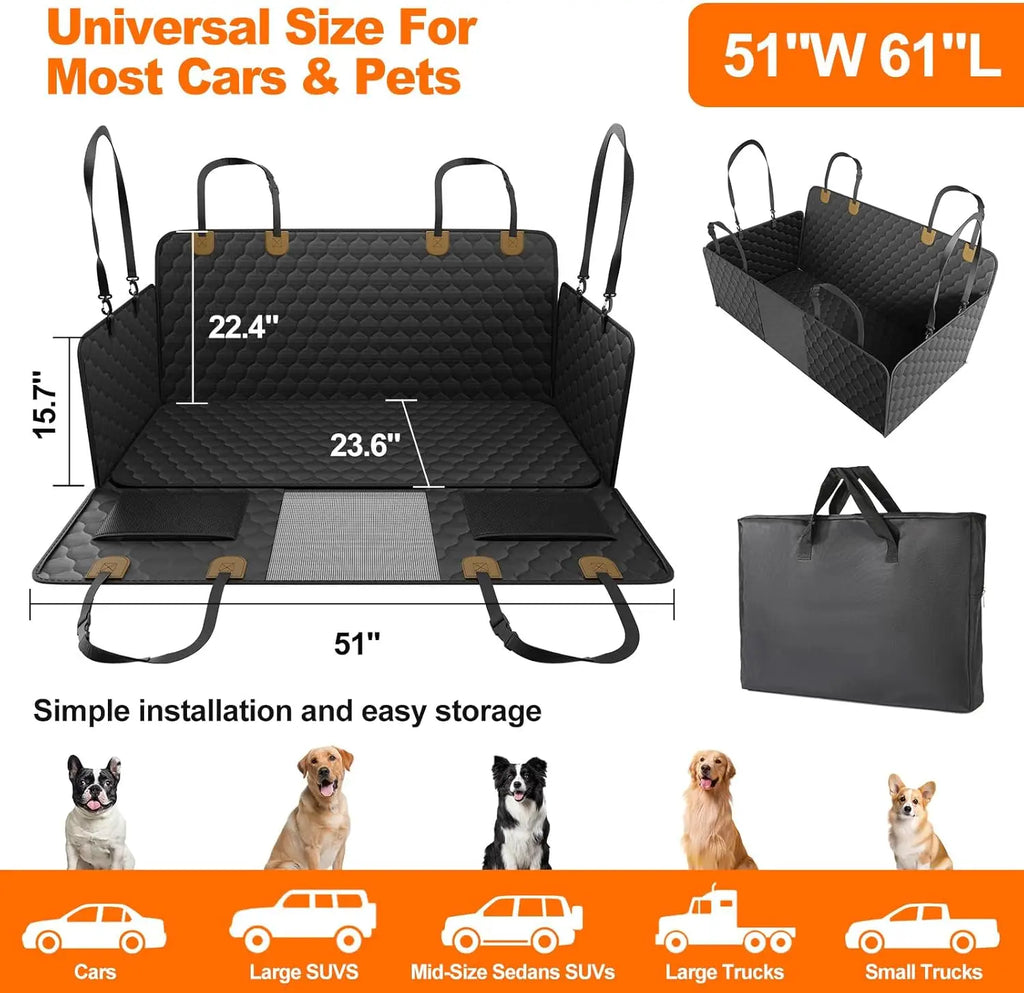 Pet Travel Accessories, Foldable Dog Car Seat, Pet Seat Safety, Car Rear Seat Protector