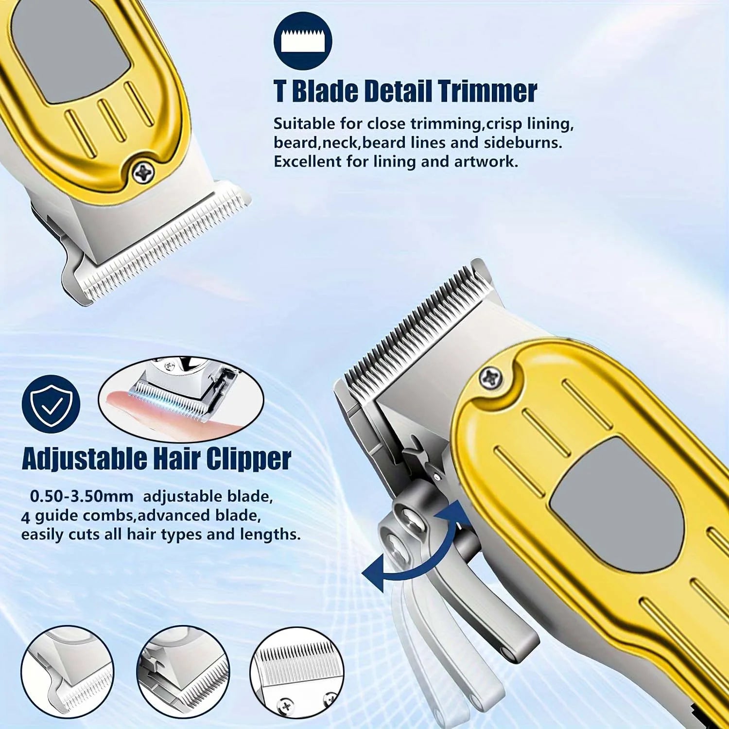 Hair Clippers Set for grooming hair, beards and pets